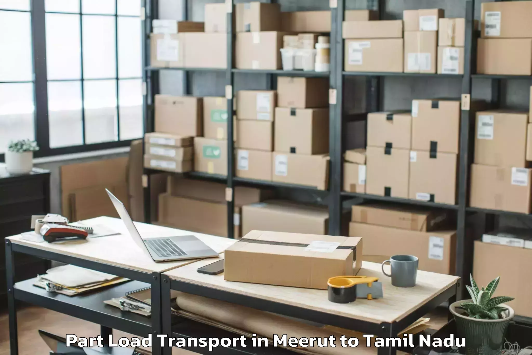 Top Meerut to Kottaiyur Part Load Transport Available